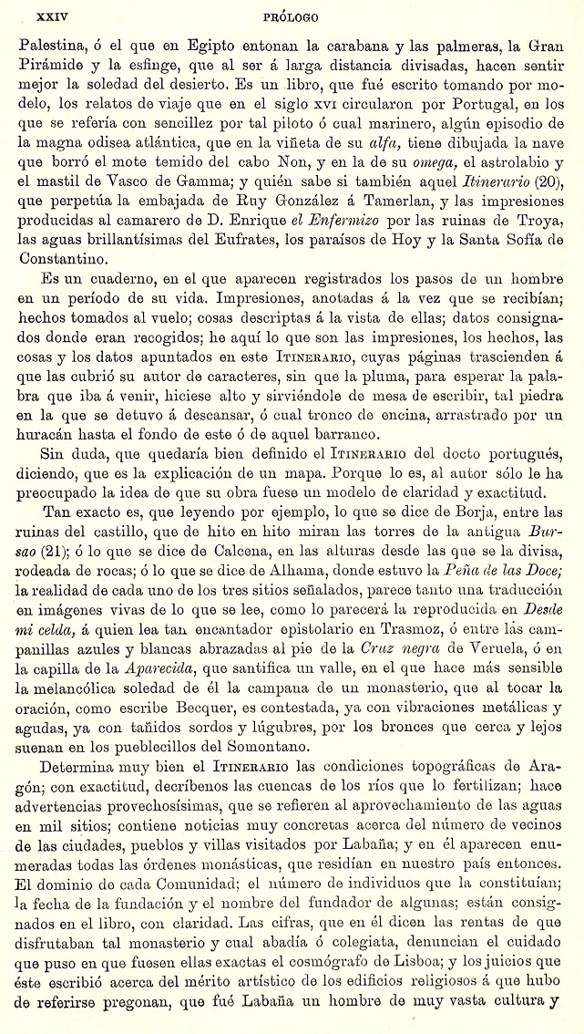 XXIV Prólogo. 1895 Itinerario Aragón Labanna