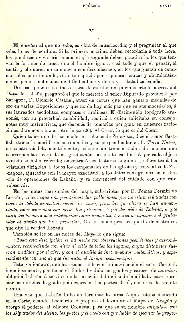 XXVII Prólogo. 1895 Itinerario Aragón Labanna