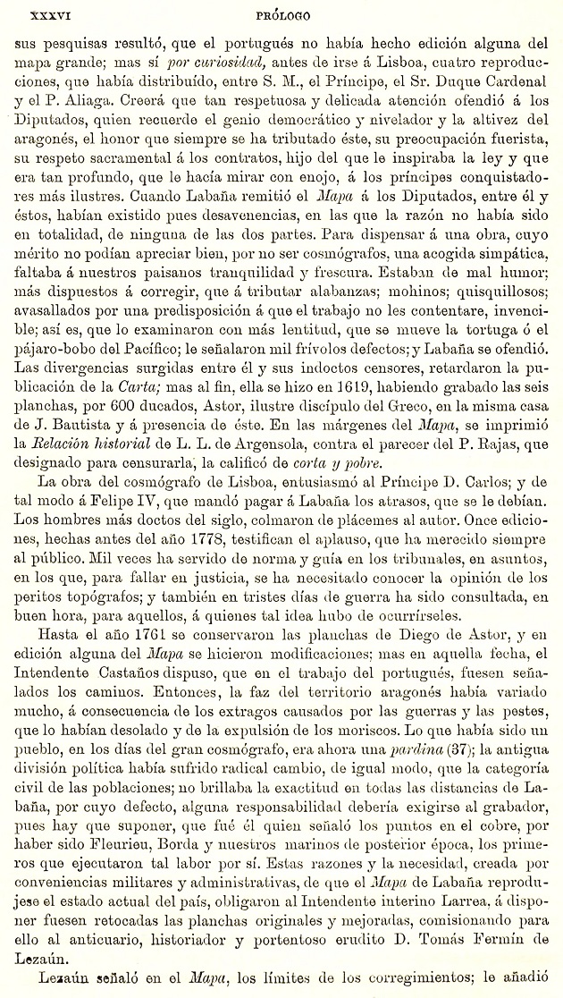 XXXVI Prólogo. 1895 Itinerario Aragón Labanna