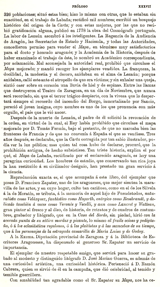 XXXVII Prólogo. 1895 Itinerario Aragón Labanna