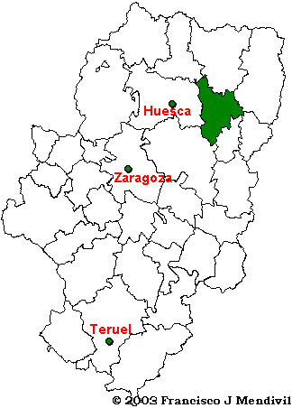 Mapa de situación de la Comarca Somontano de Barbastro