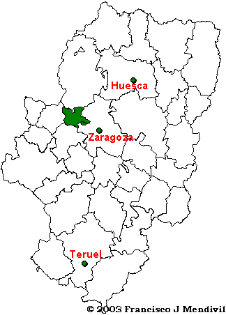 Mapa Comarca Ribera Alta del Ebro dentro de Aragón