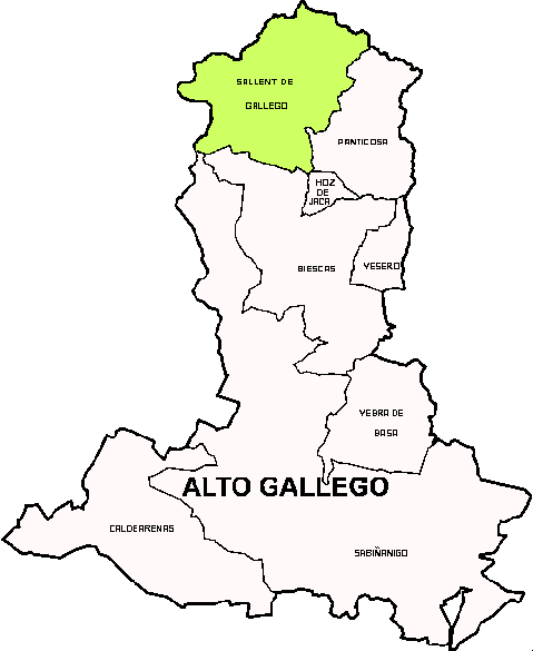 Municipio de Sallent de Gállego dentro de la Comarca Alto Gállego