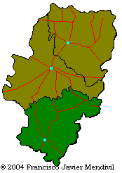 Mapa del municipio Alfambra situado dentro de Aragón