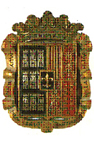 antiguo escudo heráldico en Hijar