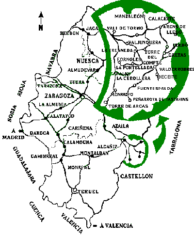 Mapa del Matarraña, situación y forma