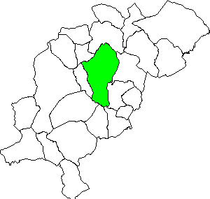 Mapa de mora de Rubielos dentro de la comarca Gudar-Javalambre
