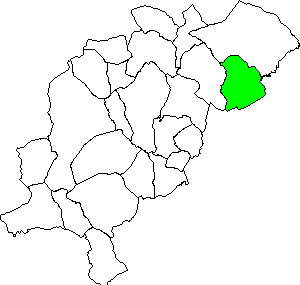 Mapa de Puertomingalvo dentro de la comarca Gudar Javalambre
