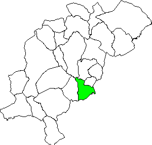 Mapa municipio San Agustín dentro de la comarca Gudar Javalambre
