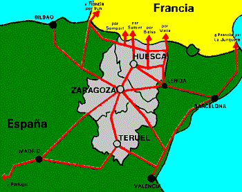 Mapa de la provincia de Teruel dentro de Arag�n