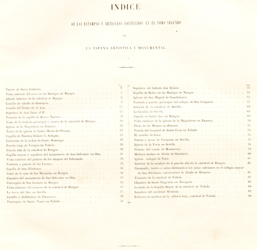 1844 Perez Villaamil, Jenaro. Índice del volumen 2 1844 Perez Villaamil, Jenaro. Índice del volumen 2