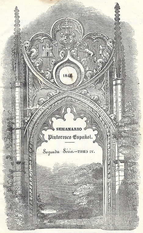 1844 Semanario Pintoresco Español. Cartula de Presentación