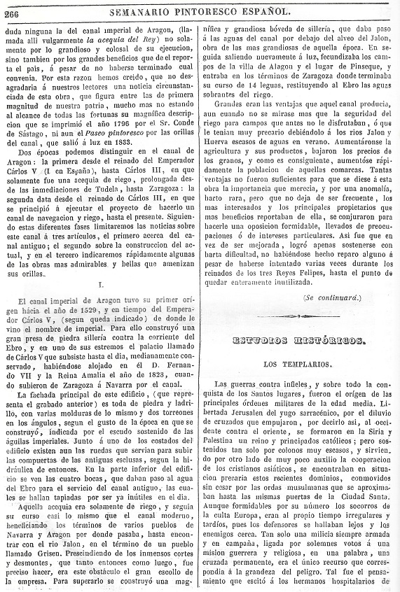 1844 Semanario Pintoresco Español. Página 266