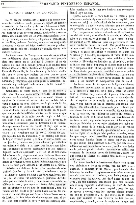1844 Semanario Pintoresco Español. Página 42