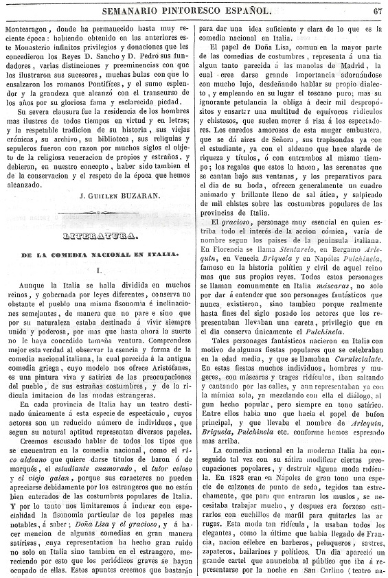1844 Semanario Pintoresco Español. Página 67