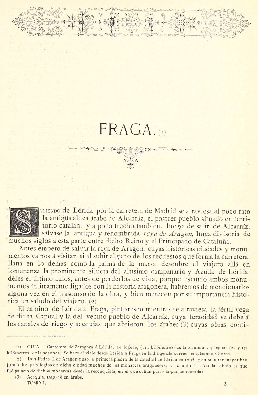 1882 Aragón histórico pintoresco y monumental. Página 1 1882 Aragón histórico pintoresco y monumental. Página 1
