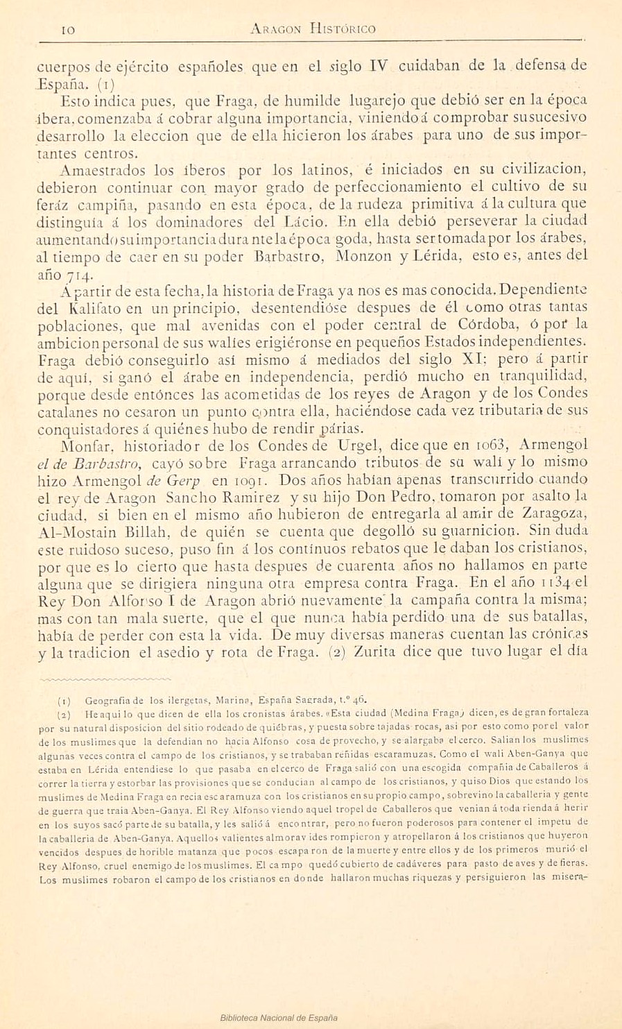 1882 Aragón histórico pintoresco y monumental. Página 10 1882 Aragón histórico pintoresco y monumental. Página 10