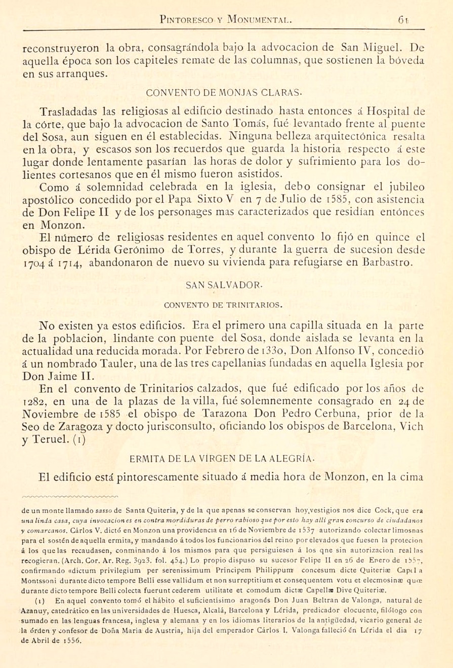 1882 Aragón histórico pintoresco y monumental. Página 61 1882 Aragón histórico pintoresco y monumental. Página 61