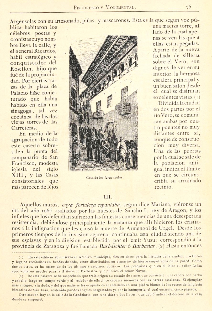 1882 Aragón histórico pintoresco y monumental. Página 75 1882 Aragón histórico pintoresco y monumental. Página 75