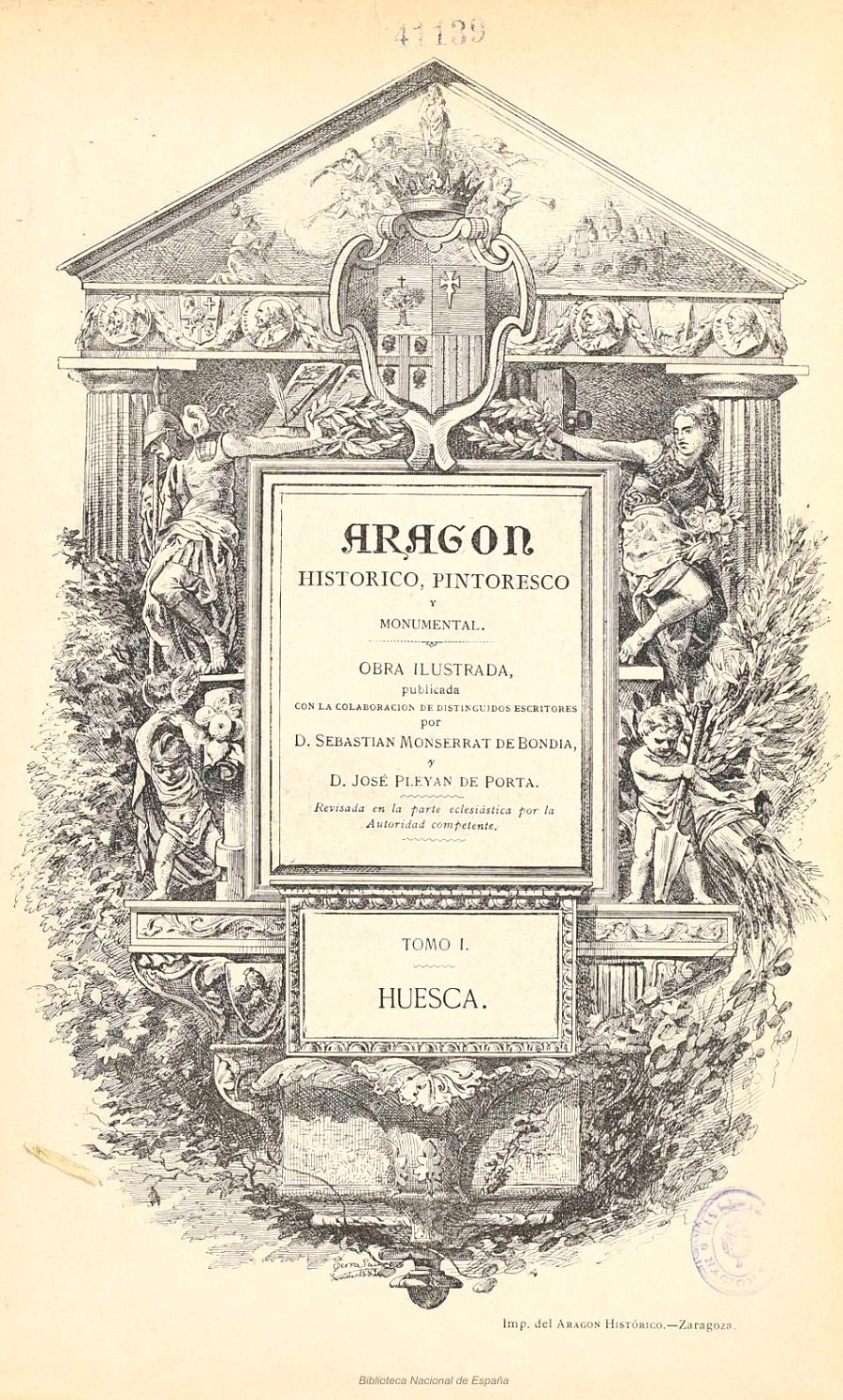1882 Aragón histórico pintoresco y monumental. Portada y título
