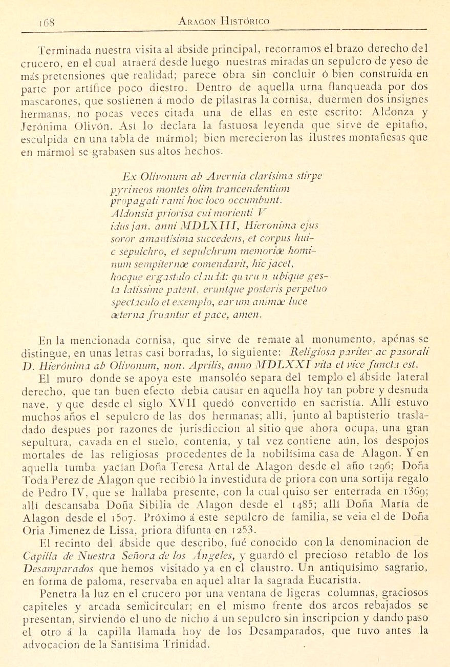 1882 Aragón histórico pintoresco y monumental. Página 168 1882 Aragón histórico pintoresco y monumental. Página 168