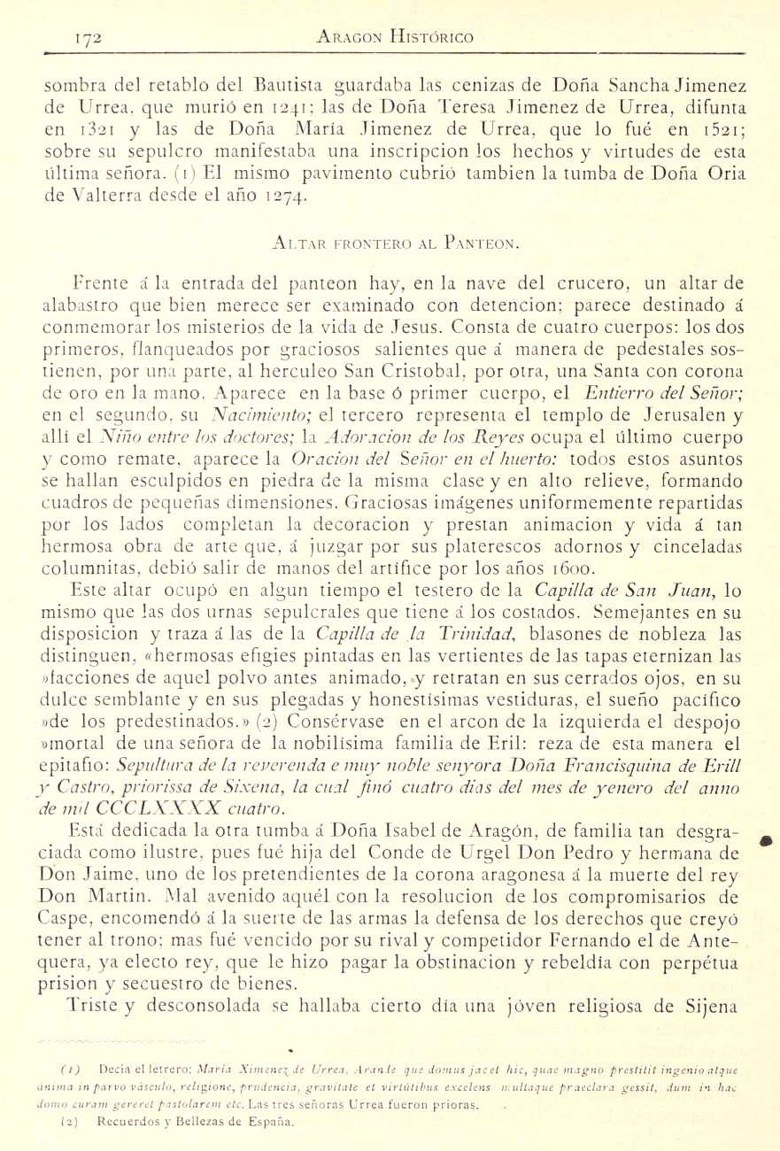 1882 Aragón histórico pintoresco y monumental. Página 172 1882 Aragón histórico pintoresco y monumental. Página 172