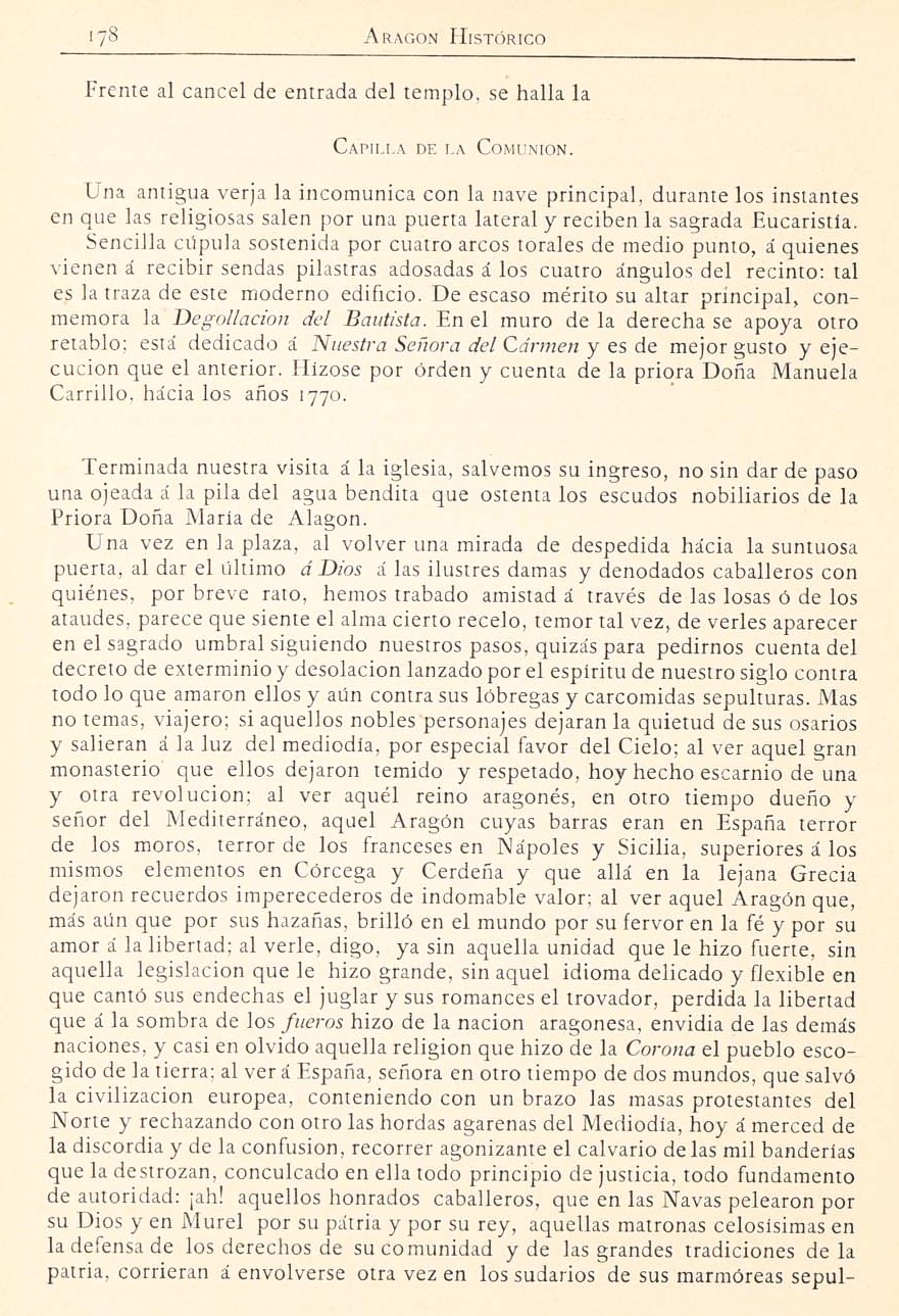 1882 Aragón histórico pintoresco y monumental. Página 178 1882 Aragón histórico pintoresco y monumental. Página 178
