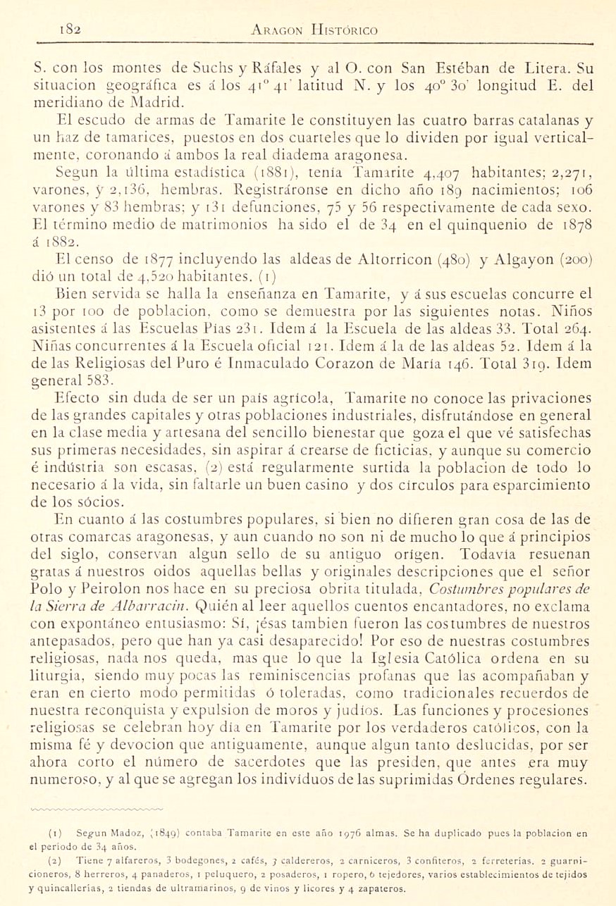 1882 Aragón histórico pintoresco y monumental. Página 182 1882 Aragón histórico pintoresco y monumental. Página 182