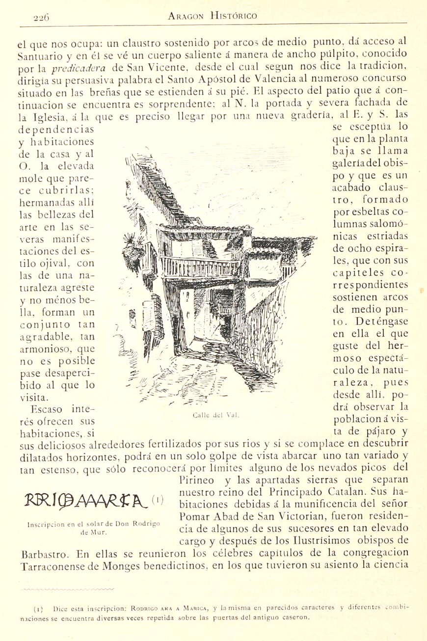 1882 Aragón histórico pintoresco y monumental. Página 226 1882 Aragón histórico pintoresco y monumental. Página 226