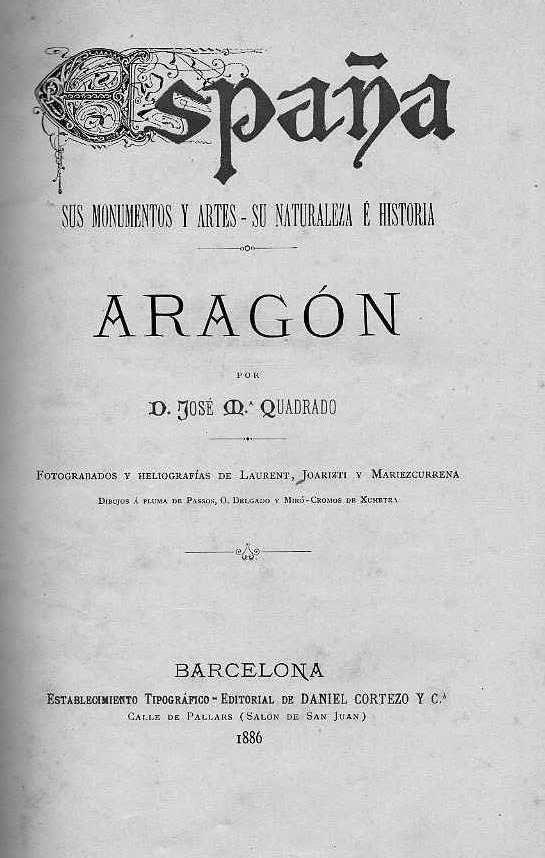 1886 Aragón bellezas de España. Título 1886 Aragón bellezas de España. Título