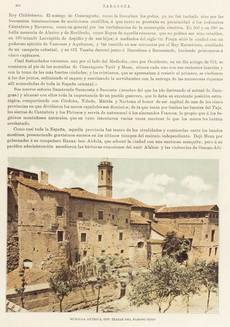 1905 España artística-monumental. Página 208. Murallas con huellas de los Sitios 1905 España artística-monumental. Página 208 Murallas con huellas de los Sitios