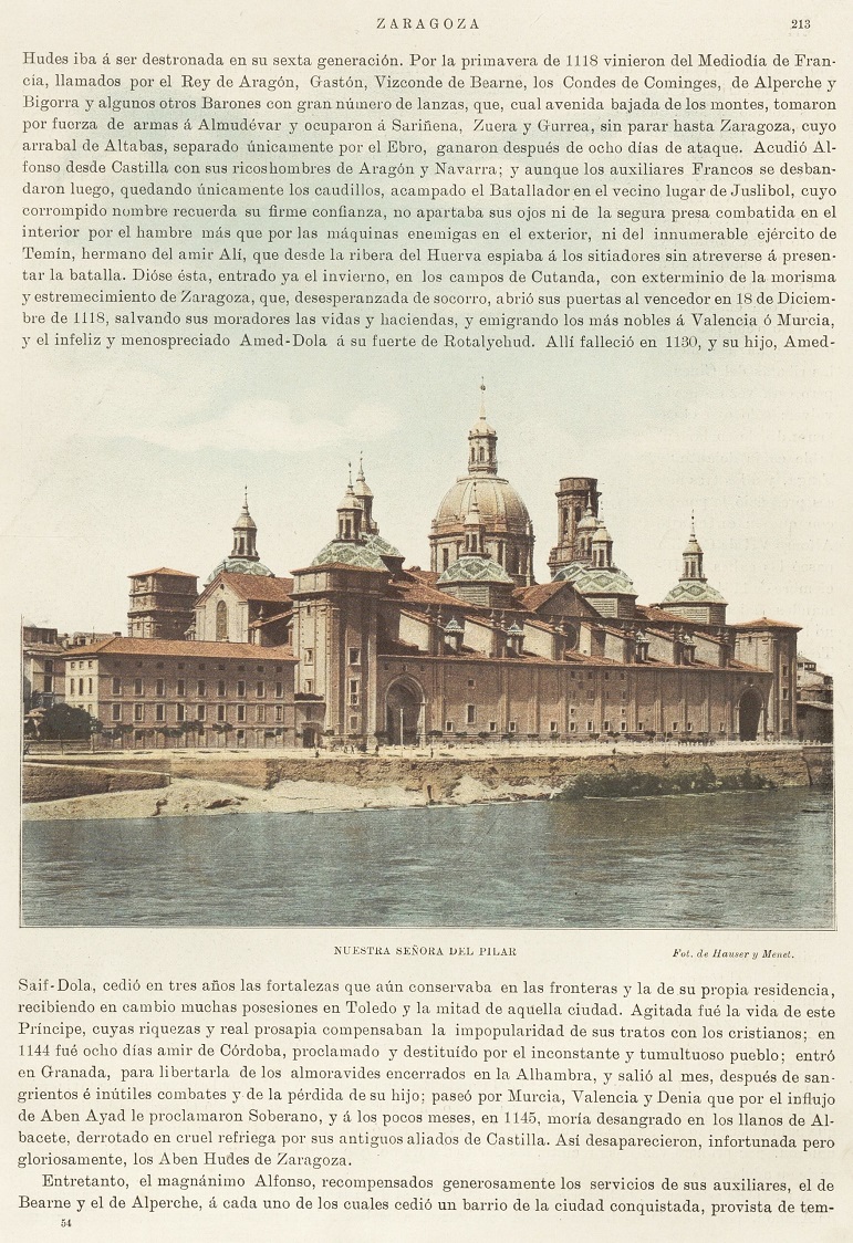 1905 España artística-monumental. Página 213. Iglesia del Pilar desde El Ebro 1905 España artística-monumental. Página 213 Iglesia del Pilar desde El Ebro