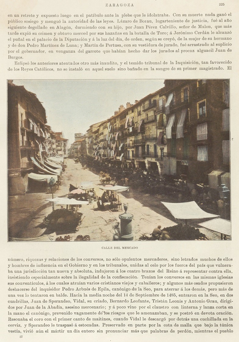1905 España artística-monumental. Página 225. Calle del Mercado 1905 España artística-monumental. Página 225. Calle del Mercado