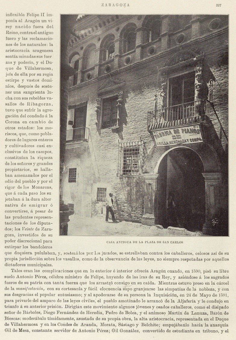 1905 España artística-monumental. Página 227. Casa Antigua de la Plaza de San Carlos 1905 España artística-monumental. Página 227. Casa Antigua de la Plaza de San Carlos