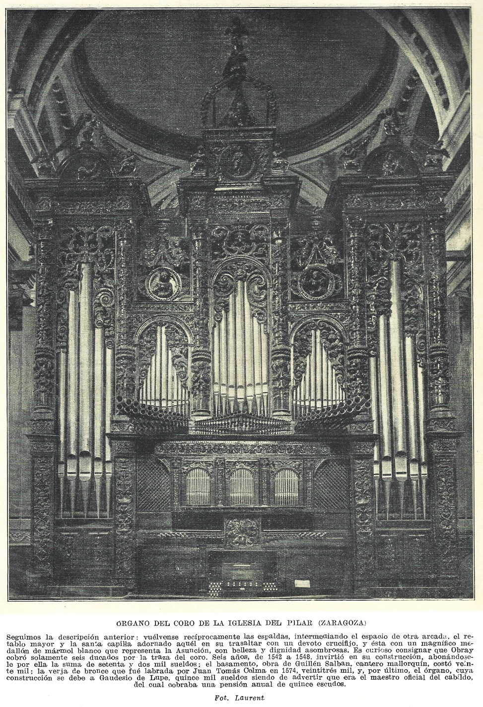 Organo del Coro de Nuestra Señora Del Pilar (Zaragoza).