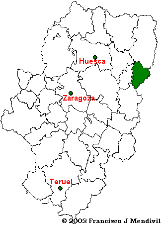 Mapa de la localización Comarca de La Litera/ La Llitera dentro de Aragón