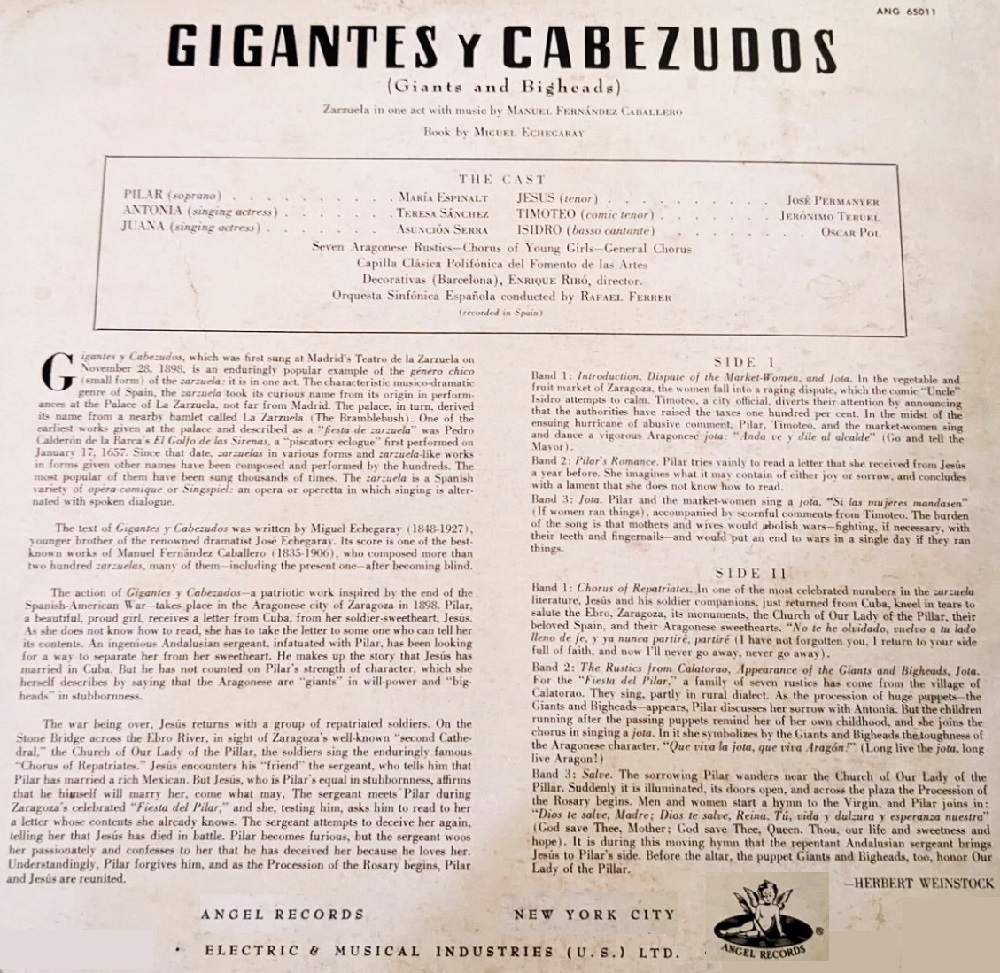 Zarzuela Gigantes y Cabezudos edición 1950 3