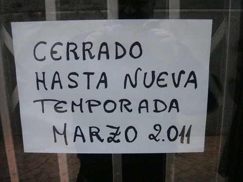 Teruel cerrado hasta marzo de 2011