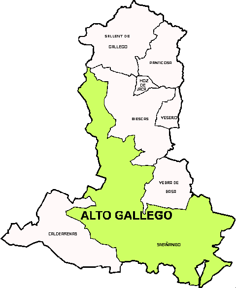 Municipio de Sabiñanigo dentro de la Comarca de Alto Gállego