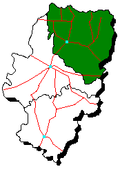 Mapa situación de Sariñena dentro Provincia de Huesca y de comunidad Autónoma de Aragón