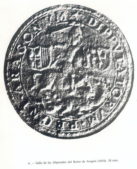 Sello de los Diputados de Aragón (1621). 38 mm.