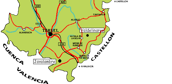 Situación pistas esqui en Teruel