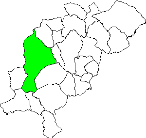 Mapa La Puebla de Valverde dentro de la comarca Gudar Javalambre