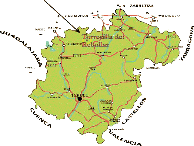 mapa situacion Torrecilla del Rebollar