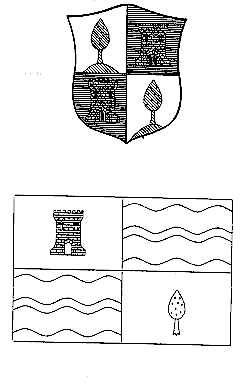 Bandera y escudo municipal de Mequinenza