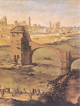 Zaragoza en 1647 por Velazquez y Mazo Torreon de la Zuda.